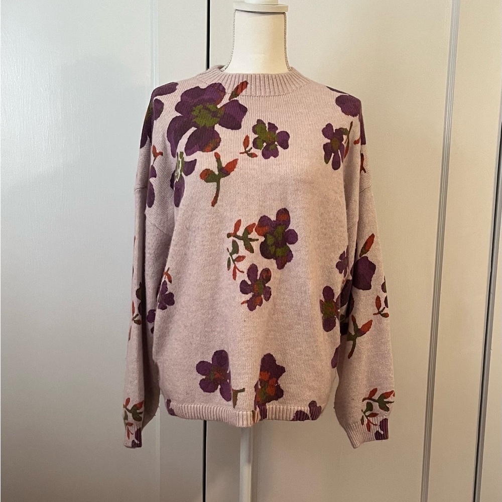 Loft Floral Patterned Sweater - image 1